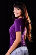 Beauty Model Posing on black background