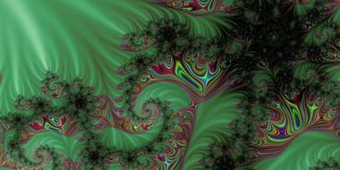 colorful fractal at green gradient, infinity, background