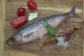 Fresh fish and vegetables