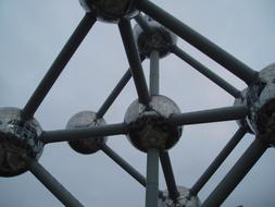 Shiny Atomium construction in Brussels, Belgium