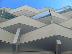 triangular balconies on a modern building