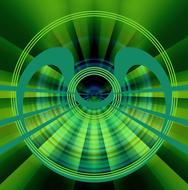 abstract green modern round