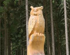 Holzfigur Log Owl Wood