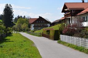 asphalted road along houses in Germany