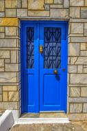 vintage blue doors with windows