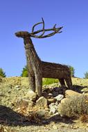 Deer Sculpture Dried Reeds