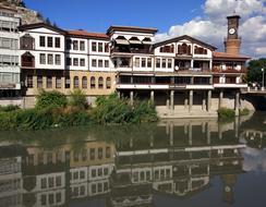 panorama of buildings on the coast in Amasya, Turkey