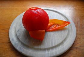 peeled ripe tomato