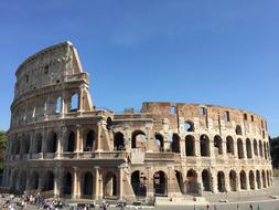 Beautiful Colosseum at blue sky background in Rome, Italy