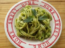 green noodles on a plate
