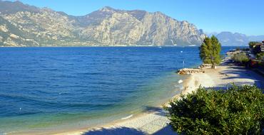 Mountain by Beach Lake