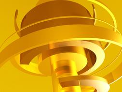 image of a rotating mechanism on a yellow background