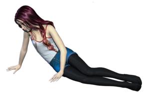 stylish teen girl as 3d model