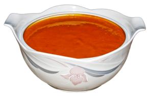 red soup in bowl