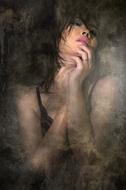 Portrait of Woman pose in fog