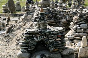 stacks of stones as art in nature