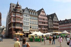 colorful truss houses in the old town