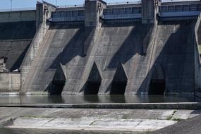 dam on the river raba on a sunny day