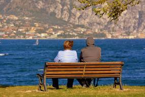 the cute couple on the bench