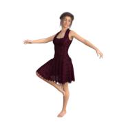 beautiful young woman in dress render