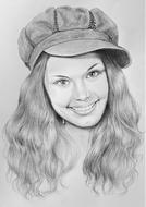 Portrait of a girl drawn in pencil