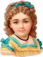 portrait of a girl with a bow on her head in Victorian style