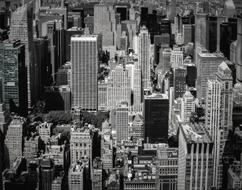 black and white photo of New York Manhatan