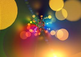 Colorful bokeh lights, at background with lights, clipart