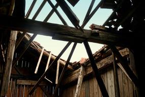 Beautiful ruins of the wooden hut