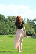 woman rear move rock skin figure