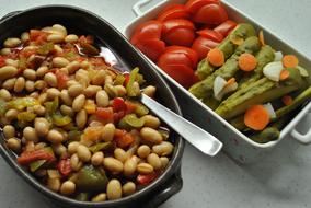 Pickled vegetables in a salad
