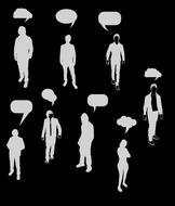 thought people silhouette drawing