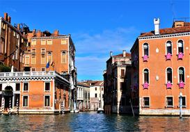 Architecture and water canal in Venice Italy