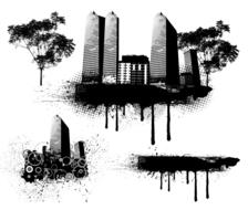 silhouette city buildings