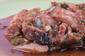 piece of meat with spices
