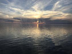 view of Mediterranean sea at Sunset