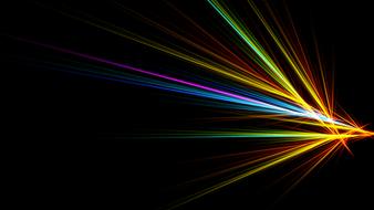 multicolored laser beams on a black background