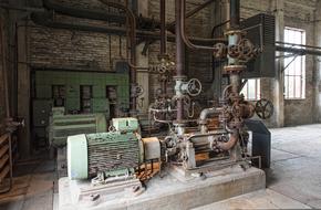 Colorful machine in the power plant in PeenemÃ¼nde, Germany