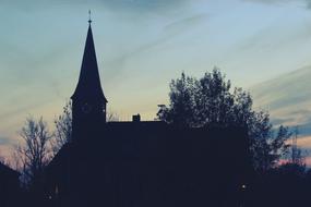 Church Sunset Silhouette