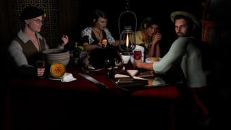 people sit at the table