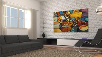 Interior of Decoration in room in Architecture