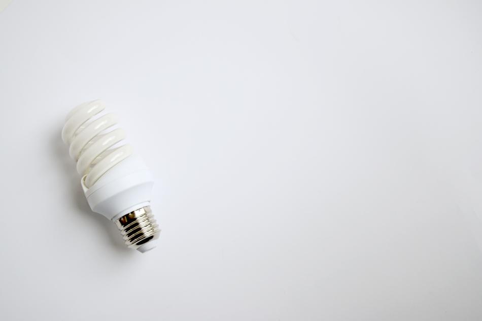 modern light bulb on white background