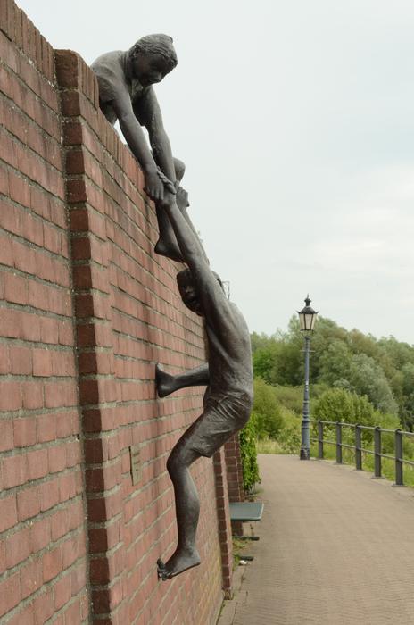 Statue man on wall in Germany