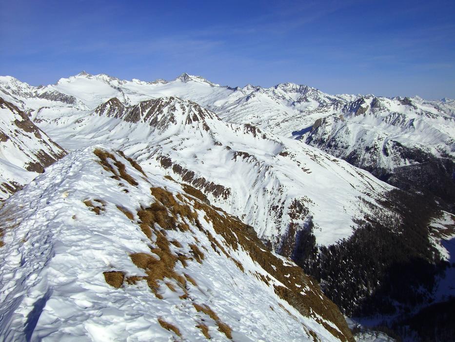 high mountains in the snow