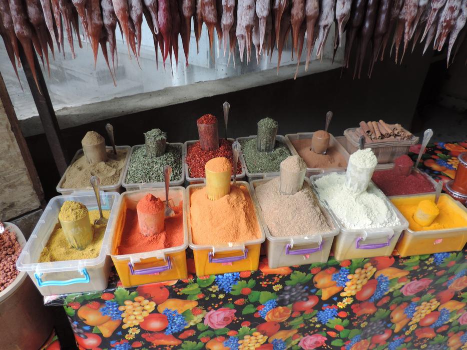 spice corner at the market