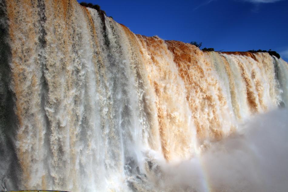big waterfalls against the sky
