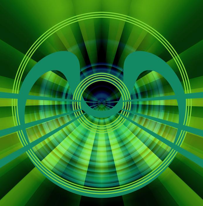 abstract green modern round