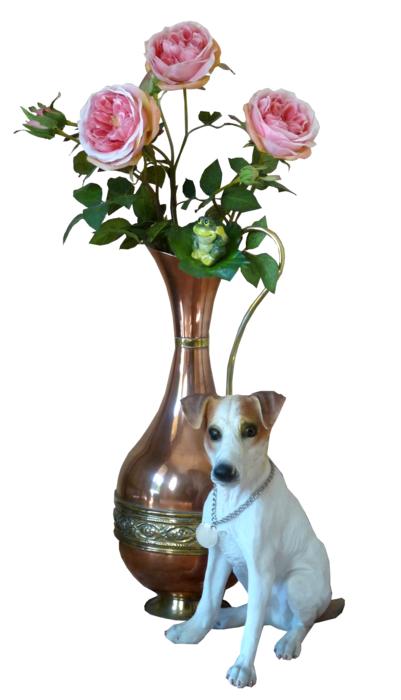 Dog With Roses