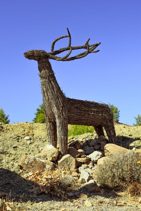 Deer Sculpture Dried Reeds