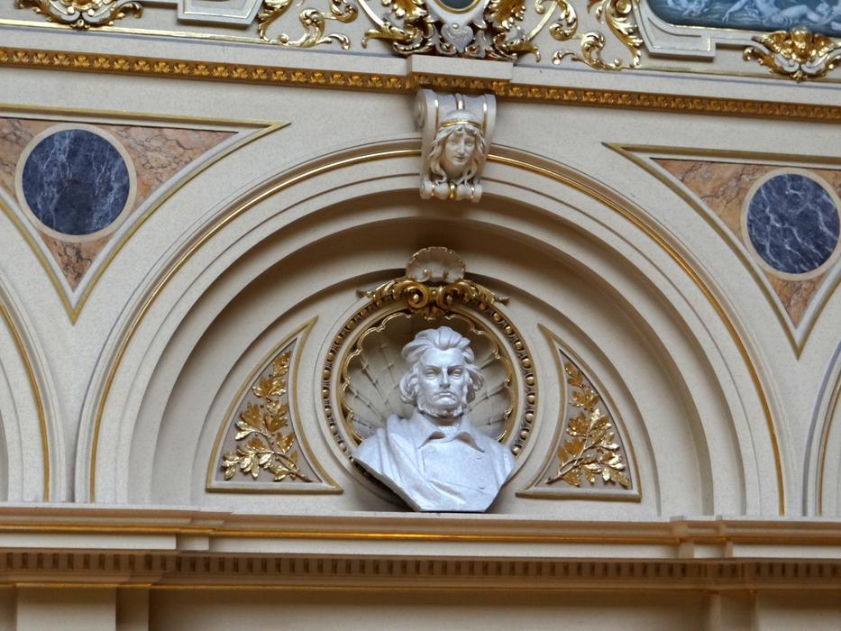 golden decorative elements in the interior of the lviv opera house